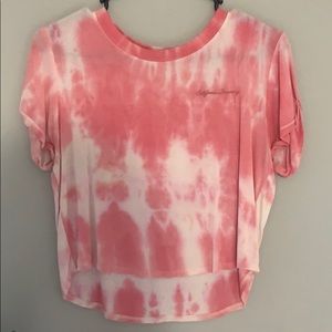 Pink/White Tie Dye Crop Top